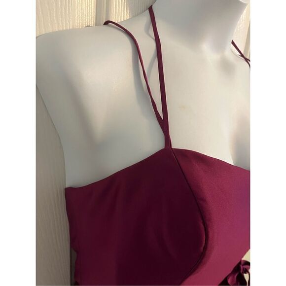 Morilee Madeline Gardner NY Burgundy Formal Dress. Open back.  Size 16 - Picture 9 of 11